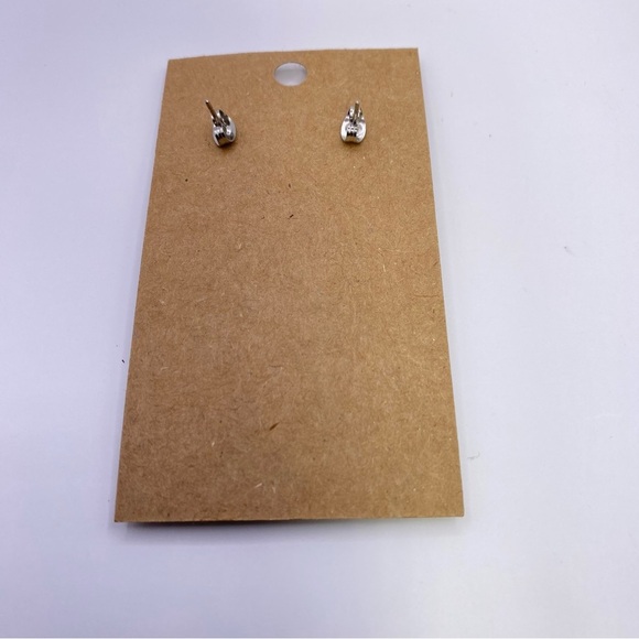 Earthy Tone Agate Hanging Teardrop Lacy Studded Back Earrings - Picture 2 of 4